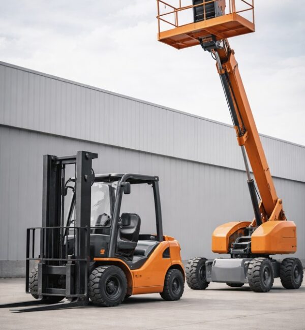 Heftruck en hoogwerker verhuur in Lelystad Heftruck en hoogwerker klaar voor professioneel gebruik in Lelystad